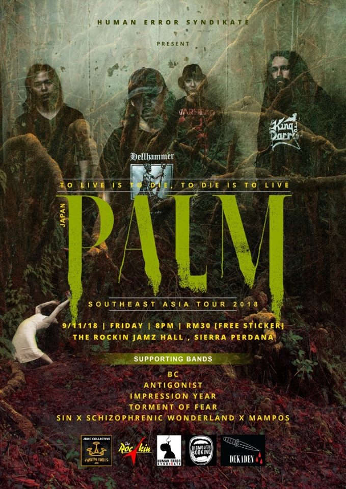Jenn_Thompson's tweet photo. #JOHOR TONITE November9 #PALM SEA TOUR 2018 8pm RockinJamzHall #JB also ft. #BC #Antigonist #ImpressionYear #TormentOfFear @Sin X #SchizophrenicWonderland X #Mampos https://t.co/zskPY9EGDB