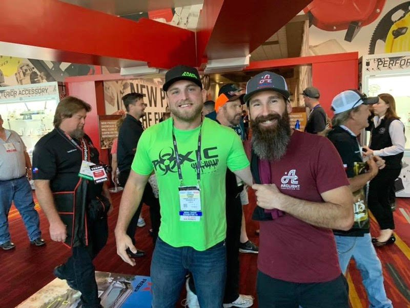 KrawlAmerica's tweet image. Hey #Jeep family! We wanted you to check out these pics from our great friend Stephen @Fit_daddy1 from @SEMASHOW! He's with Aaron Kaufman from the tv show fast n loud and also repping out buddies @toxicoffroad! Shameless plug ready? #ThatHat👍❤️😎#BlessedAndGrateful #jeeplife