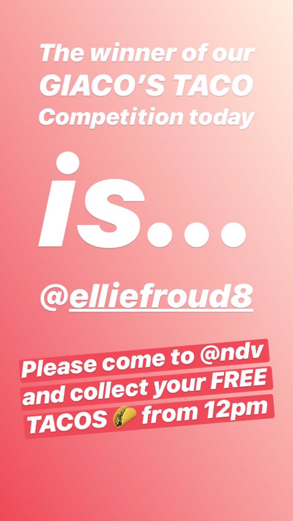 NDVCafe's tweet image. CONGRATULATIONS! #giacostacos #COMPETITION