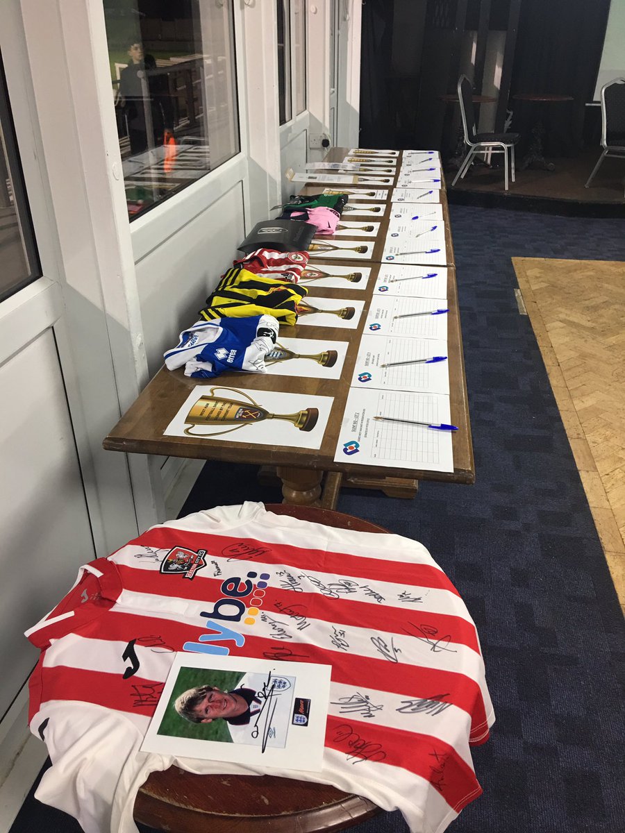 all of tonight’s silent auction shirt prizes <a href="/OfficialECFC/">Exeter City FC</a> <a href="/QPR/">QPR FC</a> <a href="/Middlesex_CCC/">Middlesex Cricket</a> <a href="/FulhamFC/">Fulham Football Club</a> <a href="/BrentfordFC/">Brentford FC</a> <a href="/WatfordFC/">Watford Football Club</a> @WestHamUtd ⚽️👕