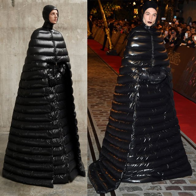 ezra miller moncler coat