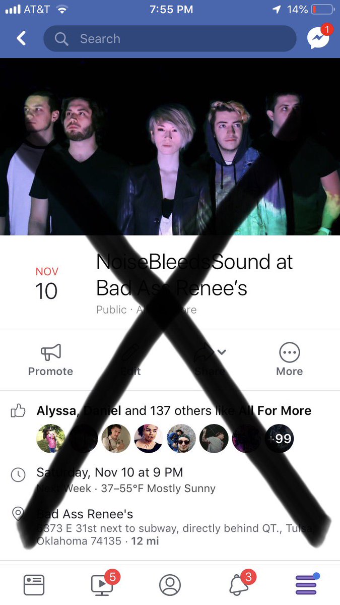 Due to booking complications our SHOW with @noisebleedsound this SATURDAY has been CANCELLED and we are working on solidifying a new date and will announce it as soon as we can! ❤️ #showcancelled #sadday