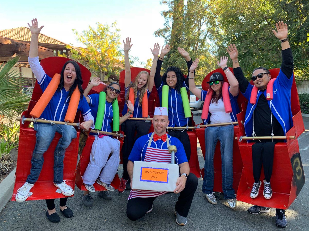 WCYB - ROLLER COASTER COSTUME: A group roller coaster