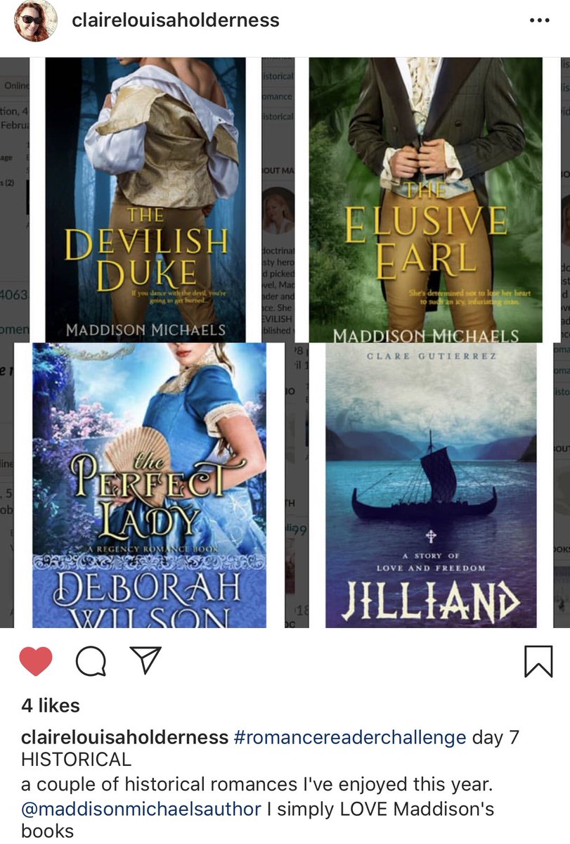 What an absolutely wonderful thing to wake up to and read!! Many thanks to the lovely @clairelouisaholderness - made my day seeing your insta post 😍😘💕
#TheDevilishDuke #TheElusiveEarl #readerrecommendations #historicalromance #romance