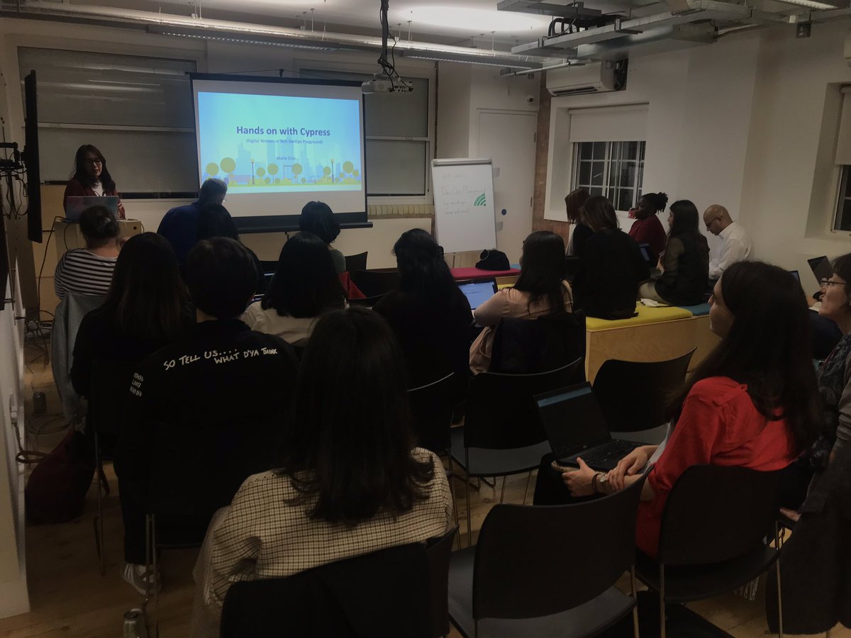 ECS_Digi's tweet photo. Currently in the middle of our first #Digital #WomenInTech #DevOpsPlayground event in our #London office! We’re getting hands on with #Cypress - amazing turn-out! 💻 🍕 🍺 https://t.co/foAmCrdua1