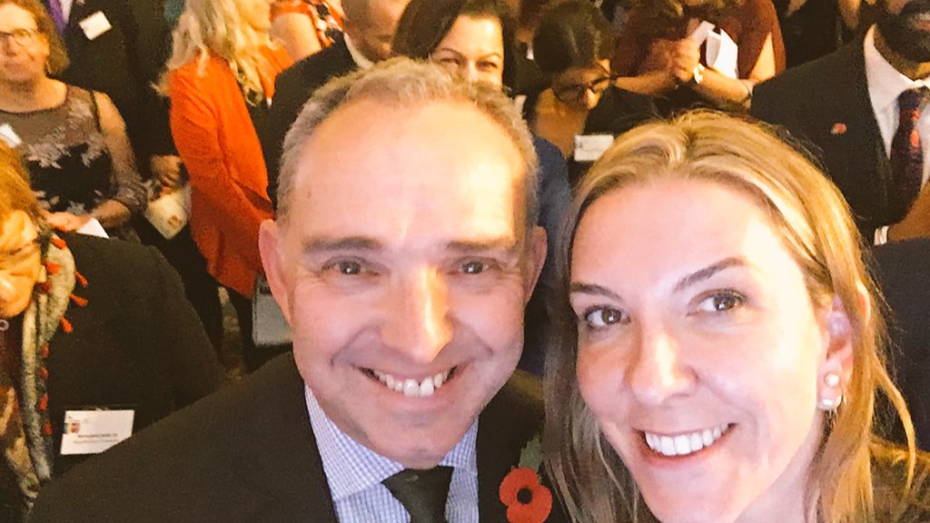 AntoniaRomeoUK's tweet photo. Wonderful &amp; uplifting evening at #CSAwards. Chatting to the 5 brilliant shortlisted DIT teams (sorry you didn’t all win), presenting Use of Evidence award to @DFID_UK, hearing lovely tributes to Jeremy Heywood, &amp; discussing leadership with @marksedwill. #Abrilliantcivilservice https://t.co/5w2WTjd6DZ