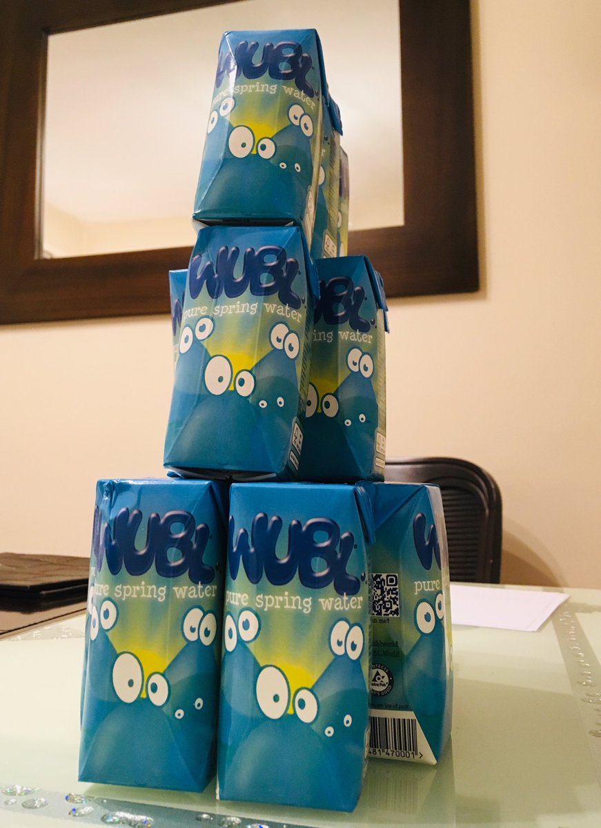 Yep WUBL founders get to take #WUBLWater home to #hydrate the #family however a totally fabulous & unexpected WUBL Tower appeared when daughter Daisy was left alone with a case or two of WUBLWater 😂 #threecheers for #kids #creativity