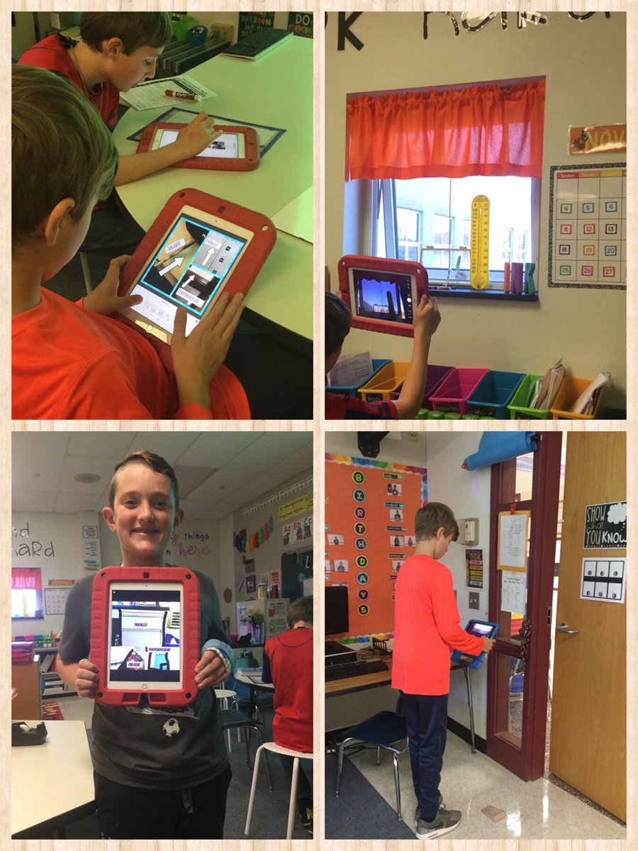 Love seeing Ss connect their learning to the real world! Ss were on the hunt this afternoon for parallel, perpendicular, and oblique lines in our classroom! Capturing with @piccollage1 and sharing in <a href="/Seesaw/">Seesaw</a>!