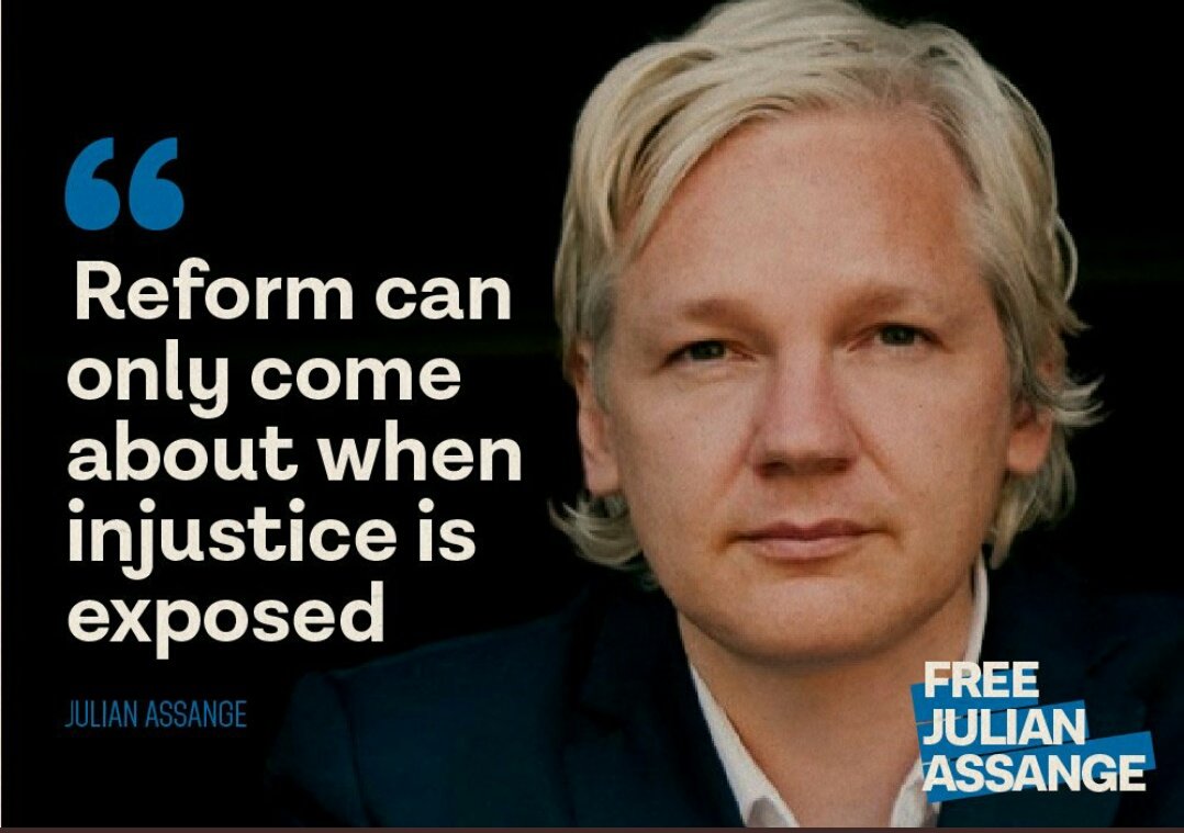 DefendAssange's tweet image. "Reform can only come about when injustice is exposed" | Julian Assange #FreeAssangeNOW
