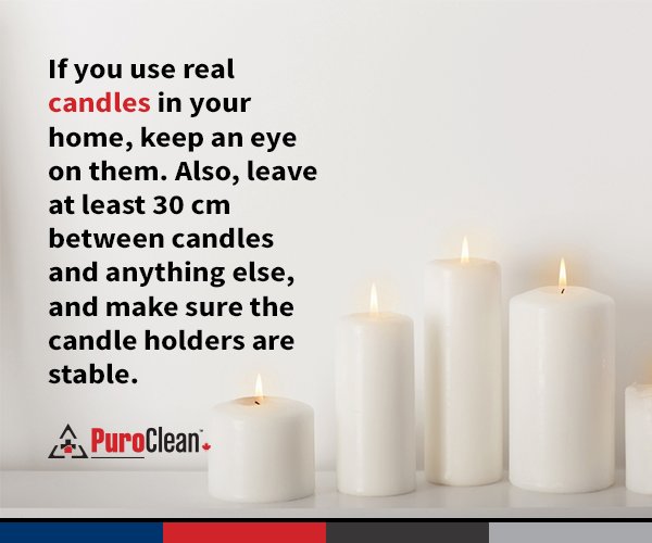 If you use real candles in your home, always keep an eye on them. Also, leave at least 30 centimetres between candles and anything else, and make sure the candle holders are stable. #candlesafety