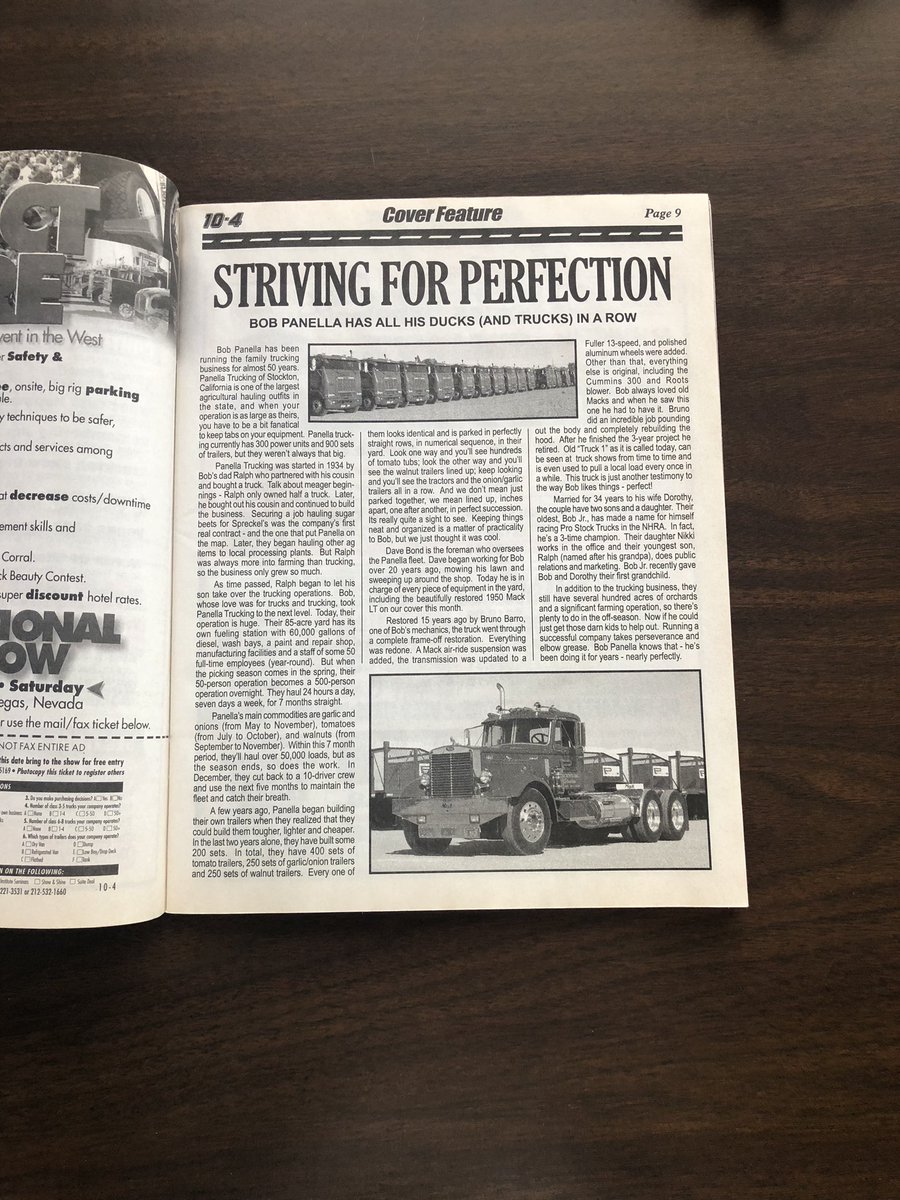 #TBT to June 2002when 10-4 Magazine did a cover feature on @PanellaTrucking #104magazine #macktrucks #macktruck #panellatrucking #aghauler #trucksfeedamerica #truckrestoration #BrunoBarro