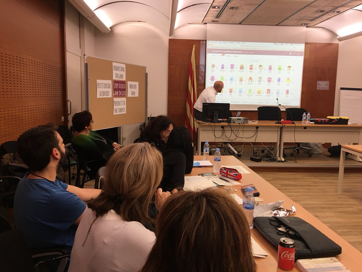 annacomalada's tweet photo. Escape the (class)room with @elockhart79 #TTMethodology18 #gamification #cooperativelearning #competences 🔝🔝 https://t.co/tl5f0QlloB