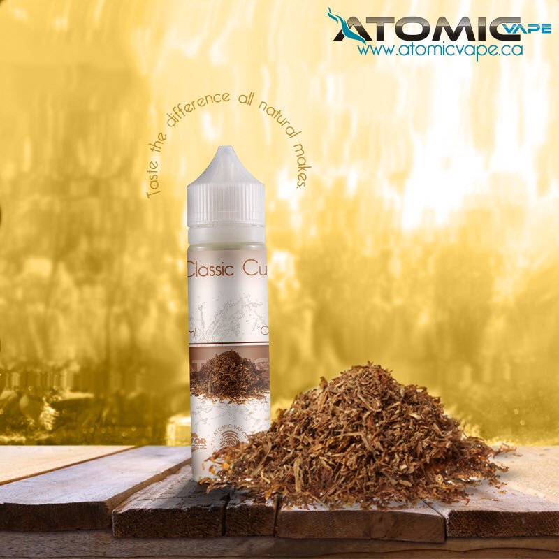 AtomicVapor_'s tweet photo. Stop wasting time!! Head over to the #atomicvapor website and try out our Classic Cut! #tastethedifference #allnatural #classiccut #atomicvape #vape #vaper #vapetricks #vapenation #vapers #vapelife #ejuice #organic #local #natural #ecig #alldayvape #tbe #atomic #canada https://t.co/7x0oRJADLt