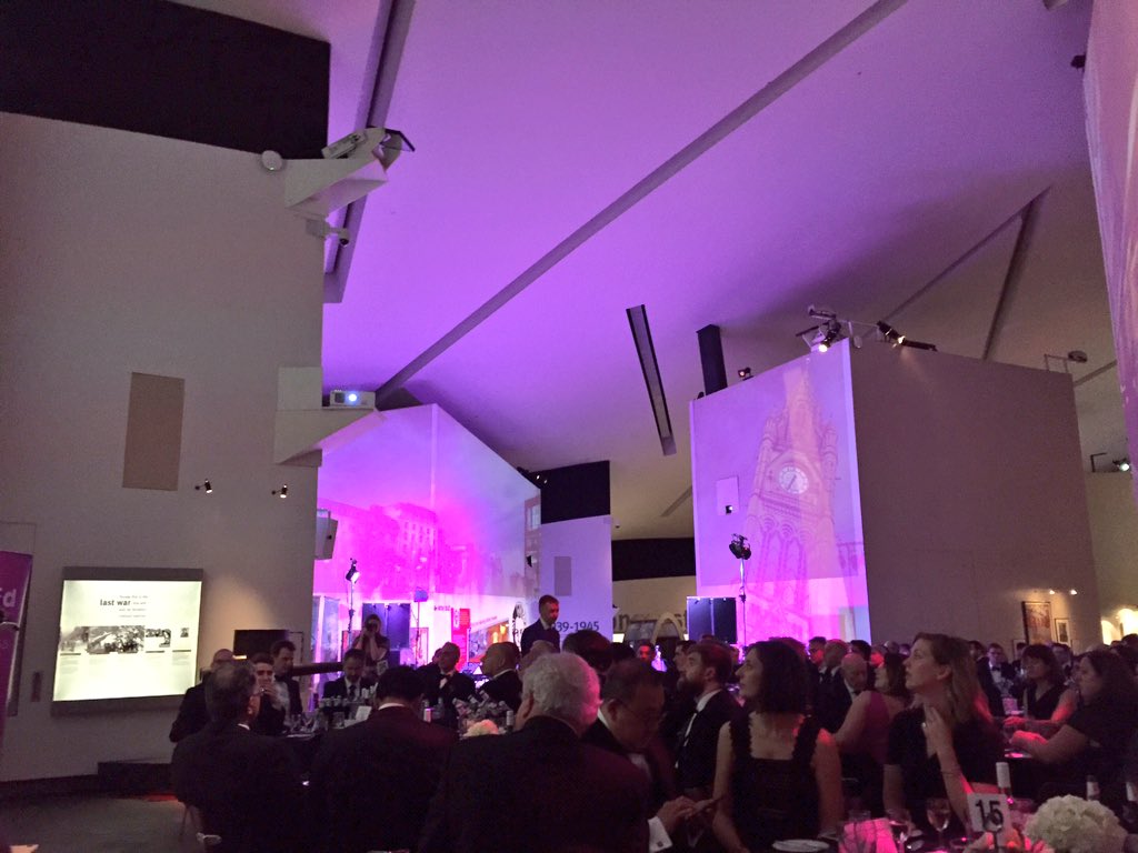 Brilliant night <a href="/LandAid/">LandAid</a> North West Gala Dinner taking place <a href="/IWMNorth/">IWM North</a>, thanks to <a href="/annadlp/">Anna de la Perrelle</a> &amp; <a href="/LyndaShillaw/">Lynda Shillaw</a>! Looking forward to the band later! #LandAidNW