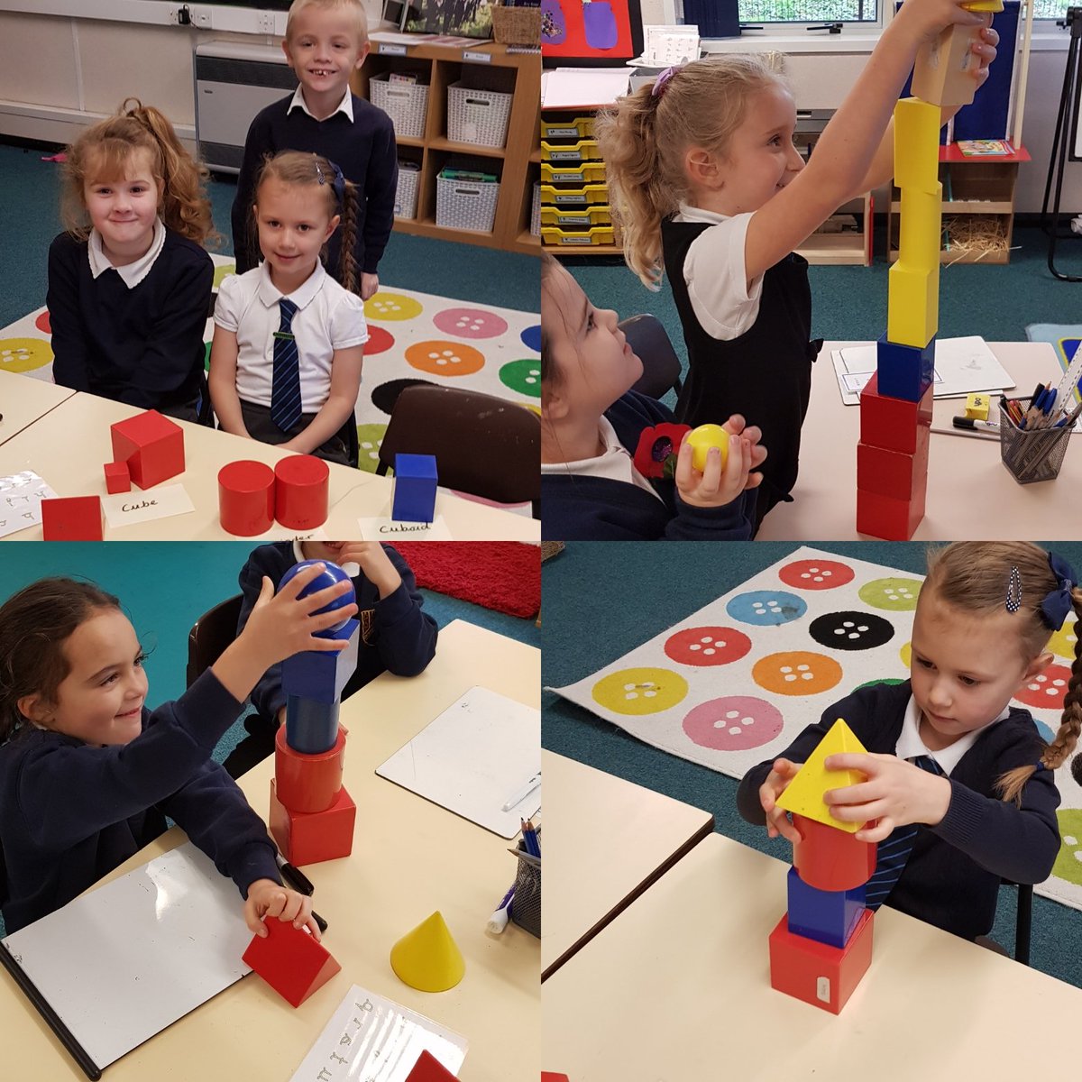 MrsDunne1's tweet photo. Year 1 had fun exploring and identify 3D shapes today! @GrangePriHead @Year1MrsRob https://t.co/FF3U4gYCVM