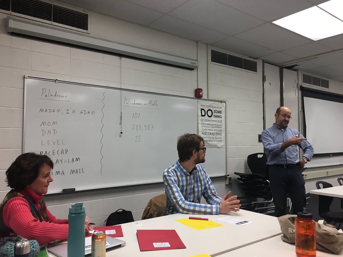 nhoskee's tweet image. Southside Chicago Math Teachers Circle tonight!! John Boller is talking about palindrome numbers. #cpsSTEM #iteachmath