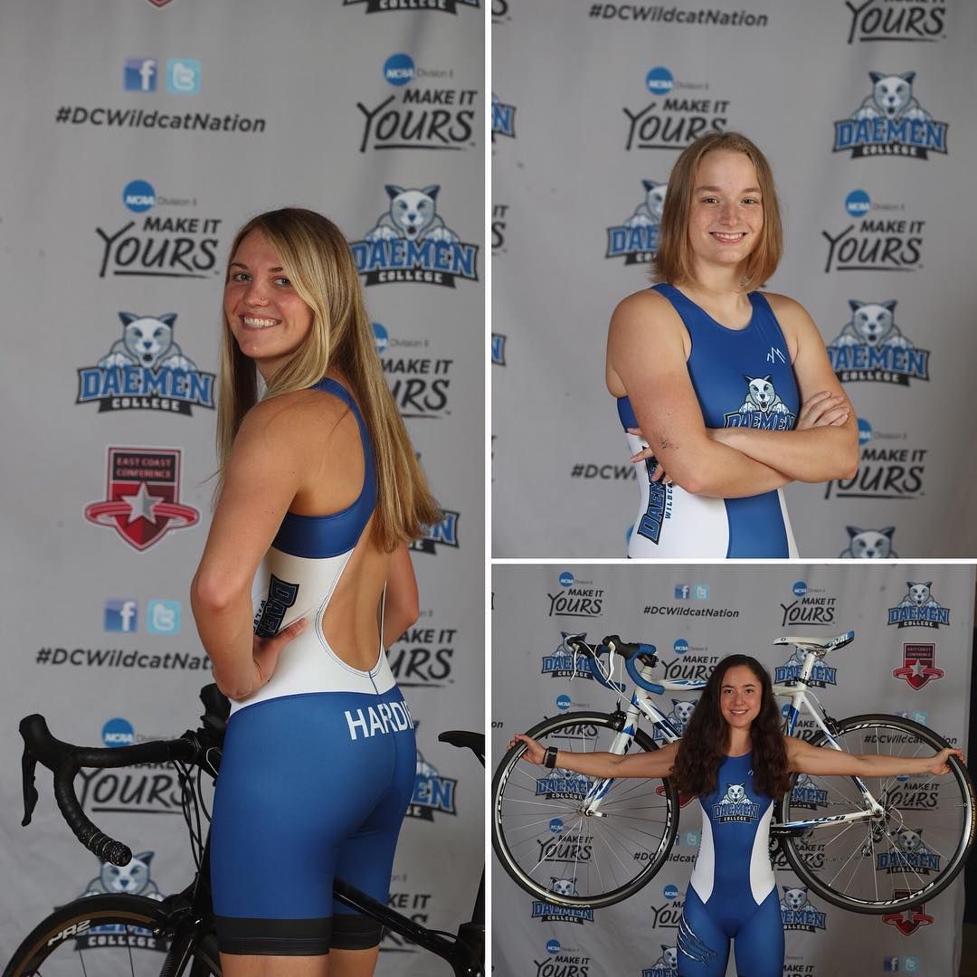 Peaksapparel's tweet photo. Don't let these smiles fool you... @daemencollege has Women’s Collegiate Triathlon National Championship qualifiers in there too. They have a fierce game face and speed  to match it. https://t.co/54S4UO7R4r