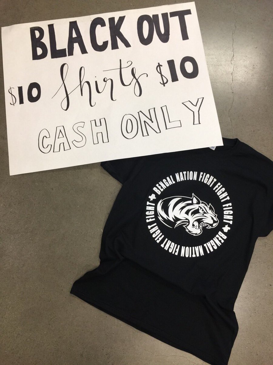 If you haven’t bought your blackout⁠ ⁠ shirt yet be sure to get one tomorrow morning by A hall!!! #bengalup #braswellhs