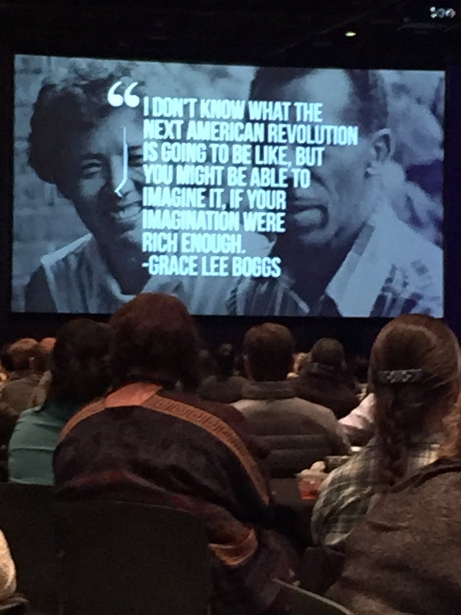 Our challenge is to create a country and a world that doesn't exist... What will you take back to your communities to begin to make that world? James and Grace Lee Boggs #FacingRace #FacingRace2018