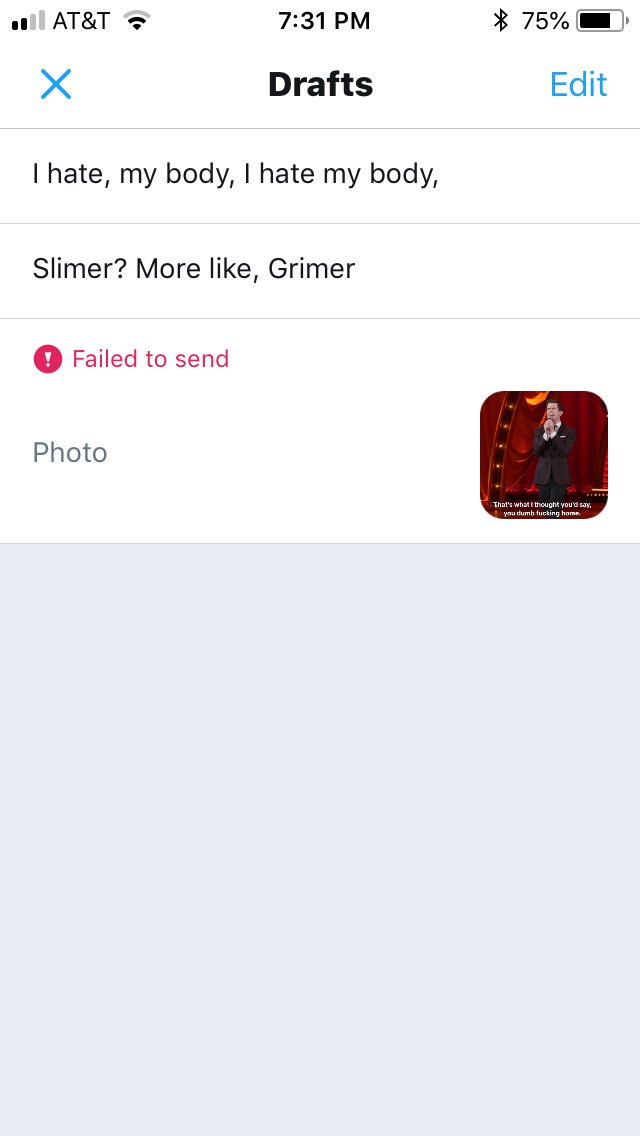 SlimeDripped's tweet image. What are my drafts