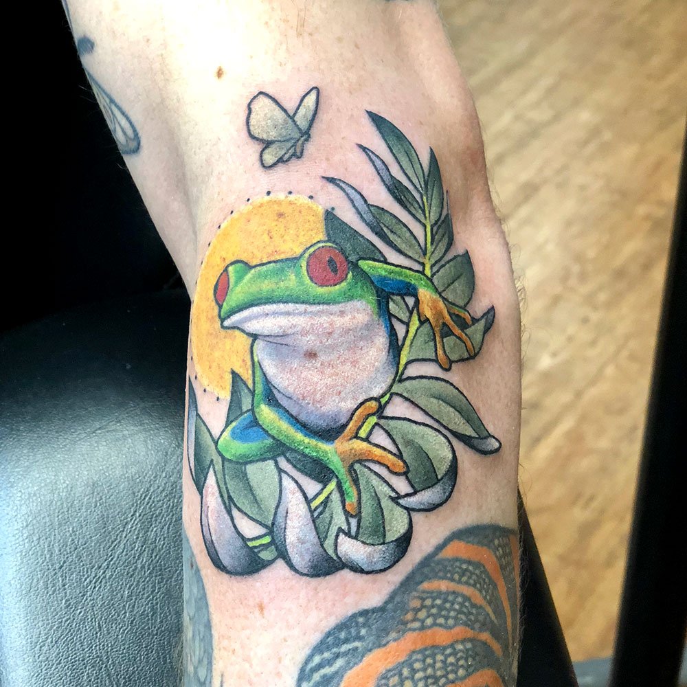 Frog Wizard by Jon Larson at Harlequin in Hamtramck MI | Frog tattoos,  Wizard tattoo, American traditional tattoo