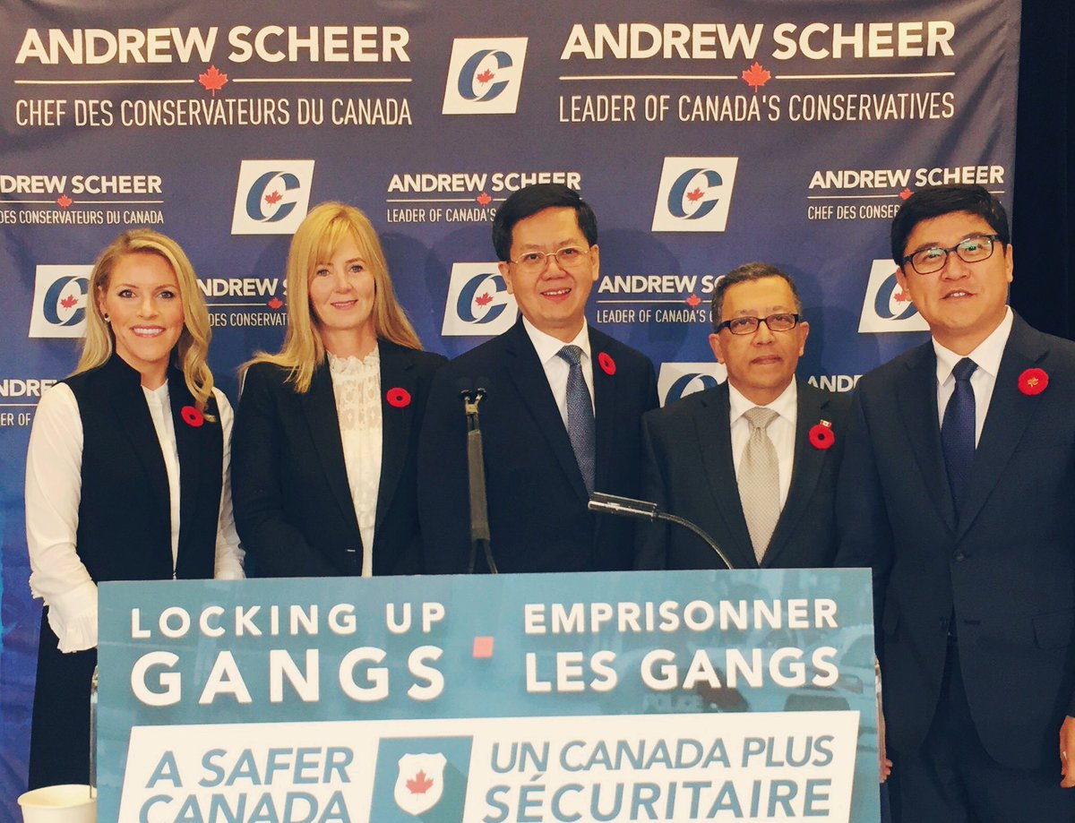 SarahFischer__'s tweet photo. I am so proud that my Party, under the leadership of @andrewjscheer, is taking a concrete stand against gang related violence with a plan to enforce harsher penalties for gang members who are threatening the safety of Canadians. #cpc #toughoncrime #safetyfirst #cpcldr #teamscheer https://t.co/ukZ0oxIJxe