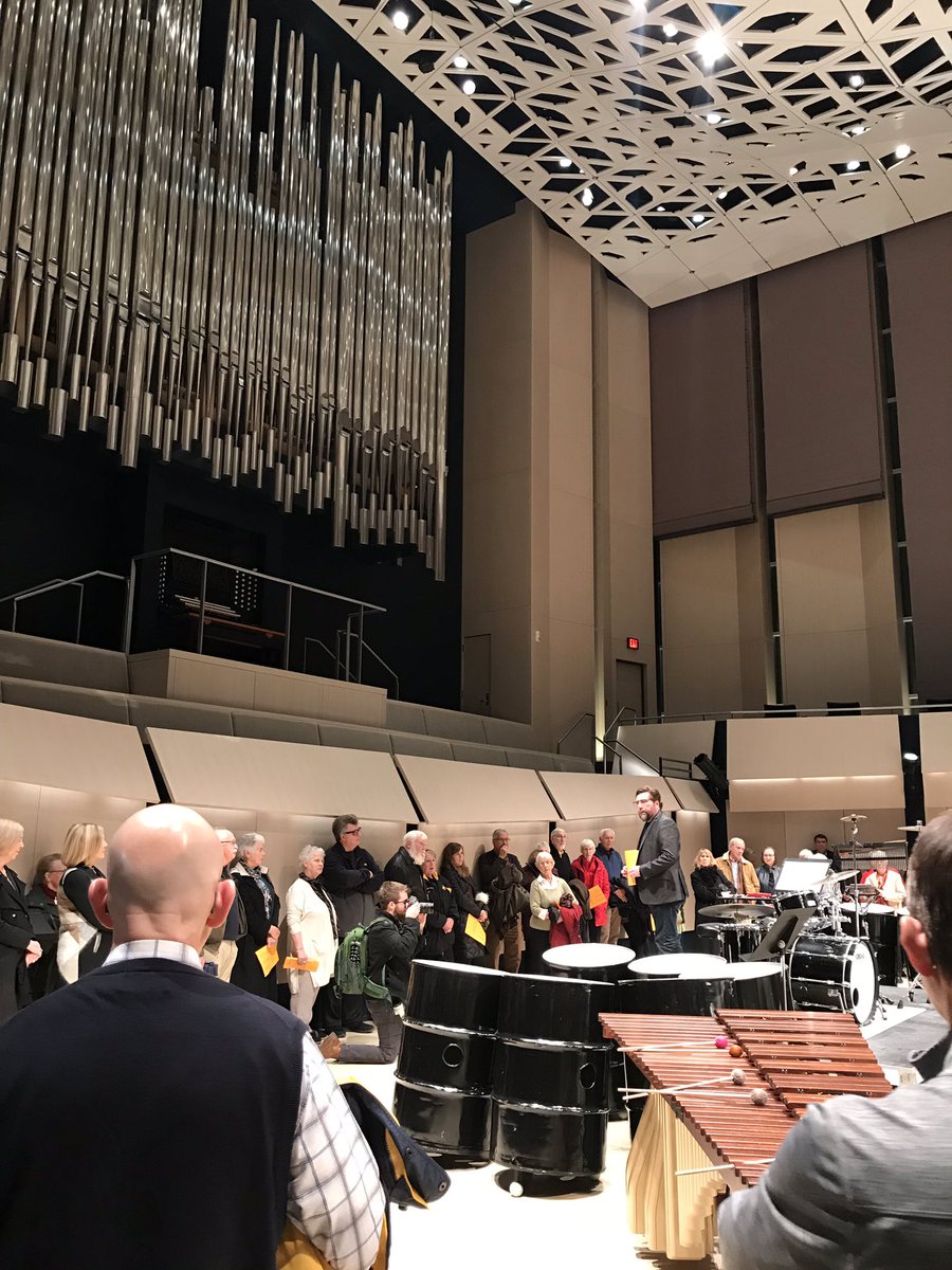 DustiDanielle's tweet photo. I never tire of this beautiful space. With our @UIAdvancement board of directors for a pre-performance talk by Dr. Dan Moore, director of percussion at @uiowa. https://t.co/1mTlzzJ6vQ