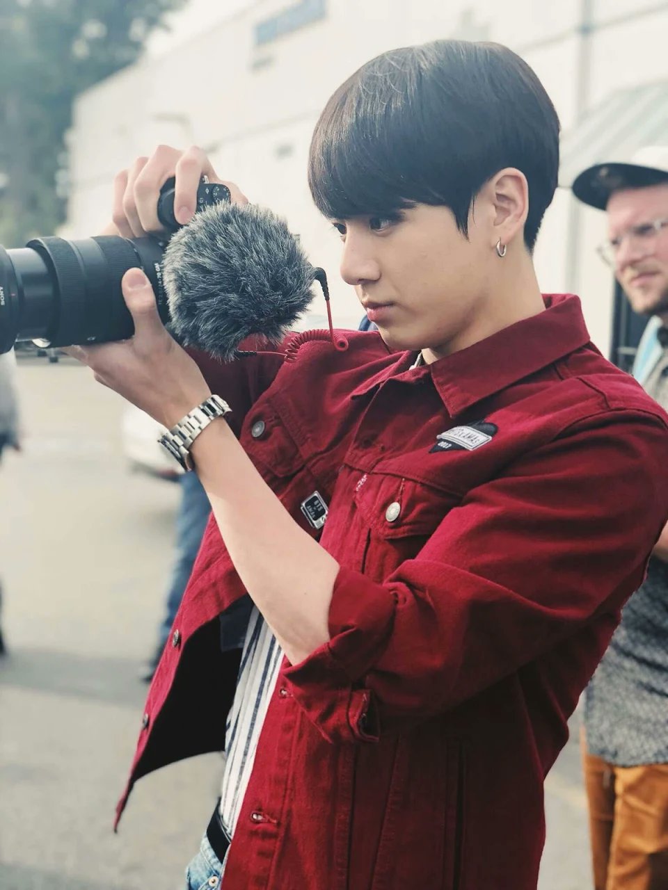 GOLDEN Cherry on X He look so good with red jacket JUNGKOOK BTS https t ANIVHEs5wx X