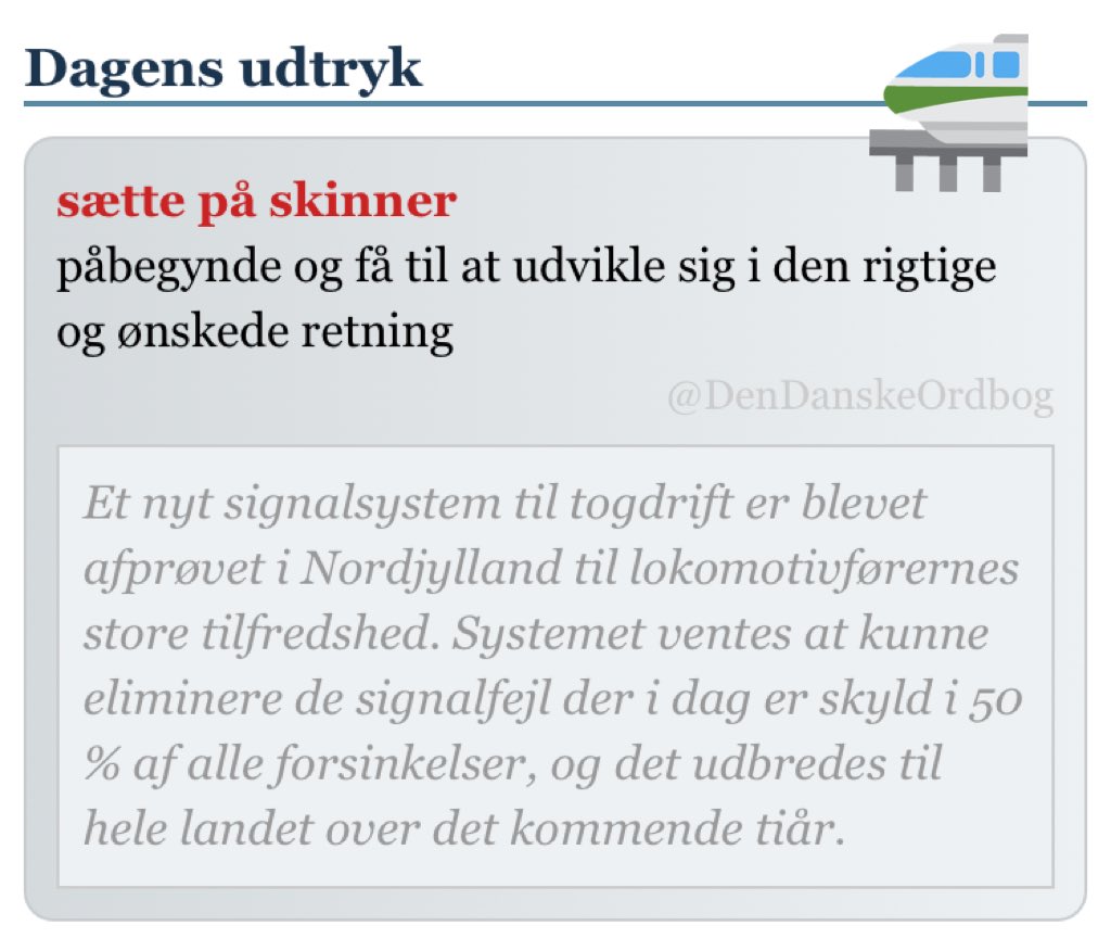 DenDanskeOrdbog's tweet photo. #signaler #togtiltiden #banedanmark #dsb #lokofører #togdrift #dksprog #dagensudtryk #dagensord
https://t.co/vnqhv6UJIl https://t.co/hQPmY4Rf7c