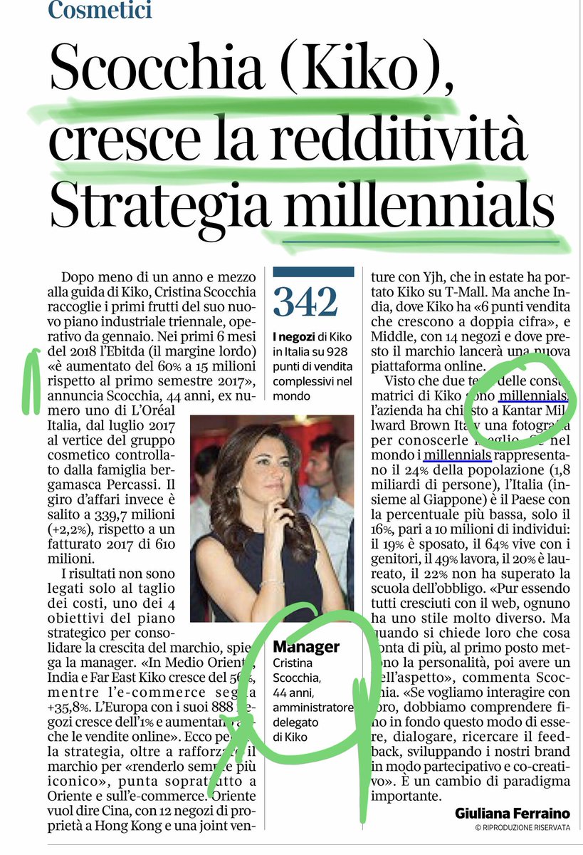 <a href="/KikoMilanoIT/">KIKO MILANO IT</a> e #CristinaScocchia esempio di #donne come capi #azienda validi almeno quanto gli uomini. Il bilanciamento di #genere nella #governance può migliorarne le #performance, come dimostra la ricerca realizzata in #CONSOB > necessitiamo di più #CEO e #NED in rosa.