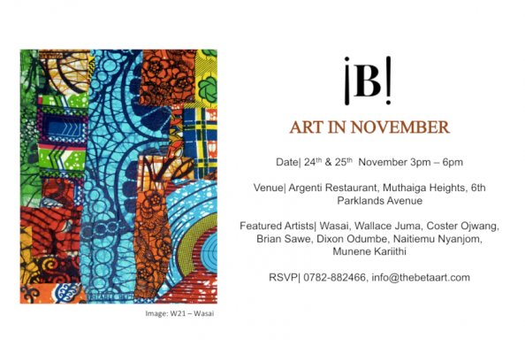betaartkenya's tweet photo. Art in November to take place on the last weekend of November 2018 featuring Coster Ojwang, Wasai, Wallace Juma among other emerging Kenyan visual artists.
#art #visualart #nairobi
https://t.co/5KaCF0P30S https://t.co/87IiY5NxTN