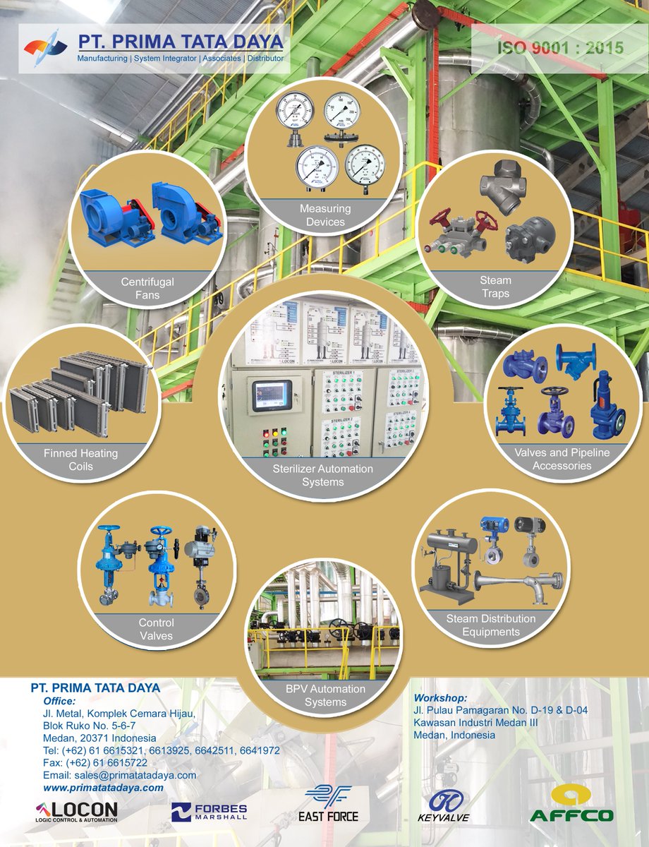 palmoilmedia's tweet photo. https://t.co/TrPs1EBhjq  is specialized in the design and supply of control engineering in Palm Oil Mill &amp; provides many quality brands:
#Eastforce
#Alocon
#Forbesmarshall
#Keyvalve

#PIBIPOP #Palmoilcoid #Palmoil #Oilpalm #Sawit #Kelapasawit #Palmoildirectory #Palmoilmachinery https://t.co/92IcyjPZlV