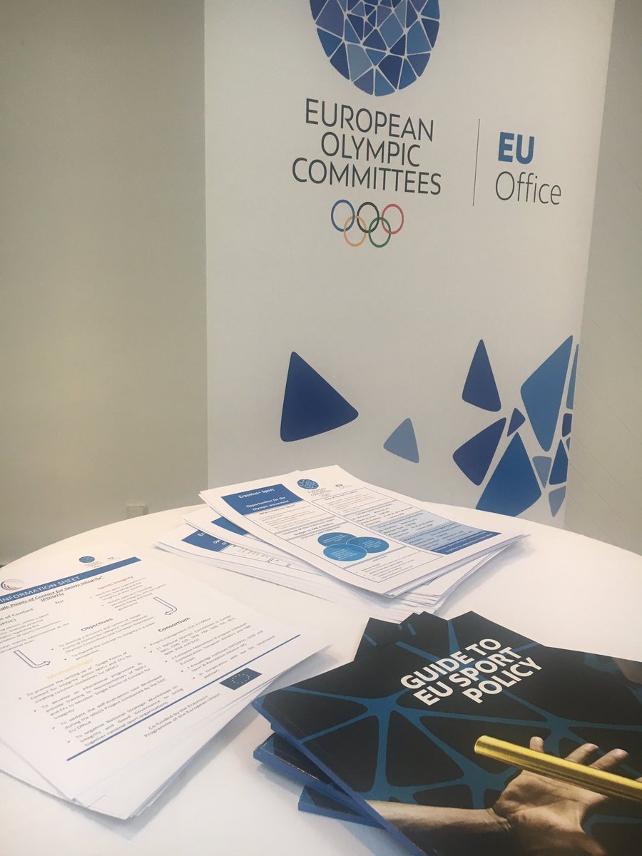 EOCEUOffice's tweet photo. We are ready to welcome the NOCs and other participants of the 47th @EOCmedia General Assembly to visit our stand to hear about the @EuSport funding opportunities and policies! https://t.co/PeedrYlnhJ