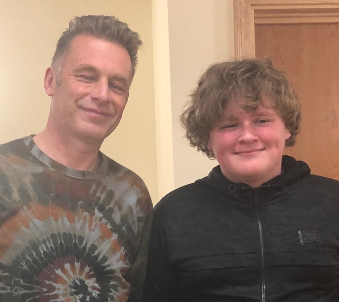 Lovely picture of one of our Y9 students, Charlie, meeting Chris Packham! Amazing stuff Charlie. #embracingAutism #FirstclassFoxhills