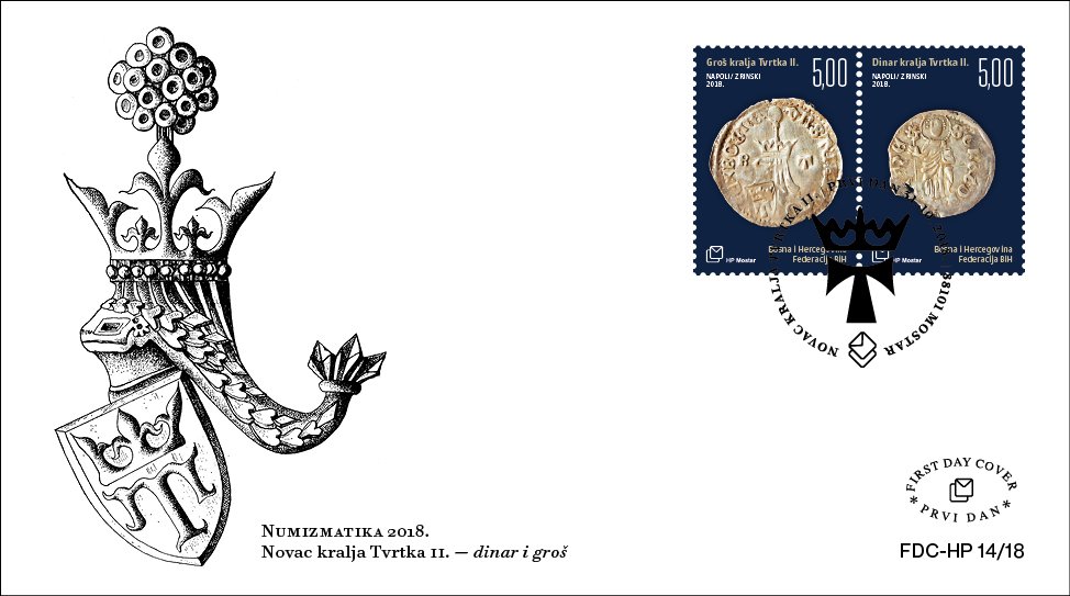 Novac kralja Tvrtka II. na markama HP Mostar
Na Svjetski dan  štednje Hrvatska pošta (HP) Mostar izdala je dvije prigodne poštanske  marke „Numizmatika – Novac kralja Tvrtka II.“ Saznajte više o ovom izdanju na: bit.ly/NovacKraljaTvr…