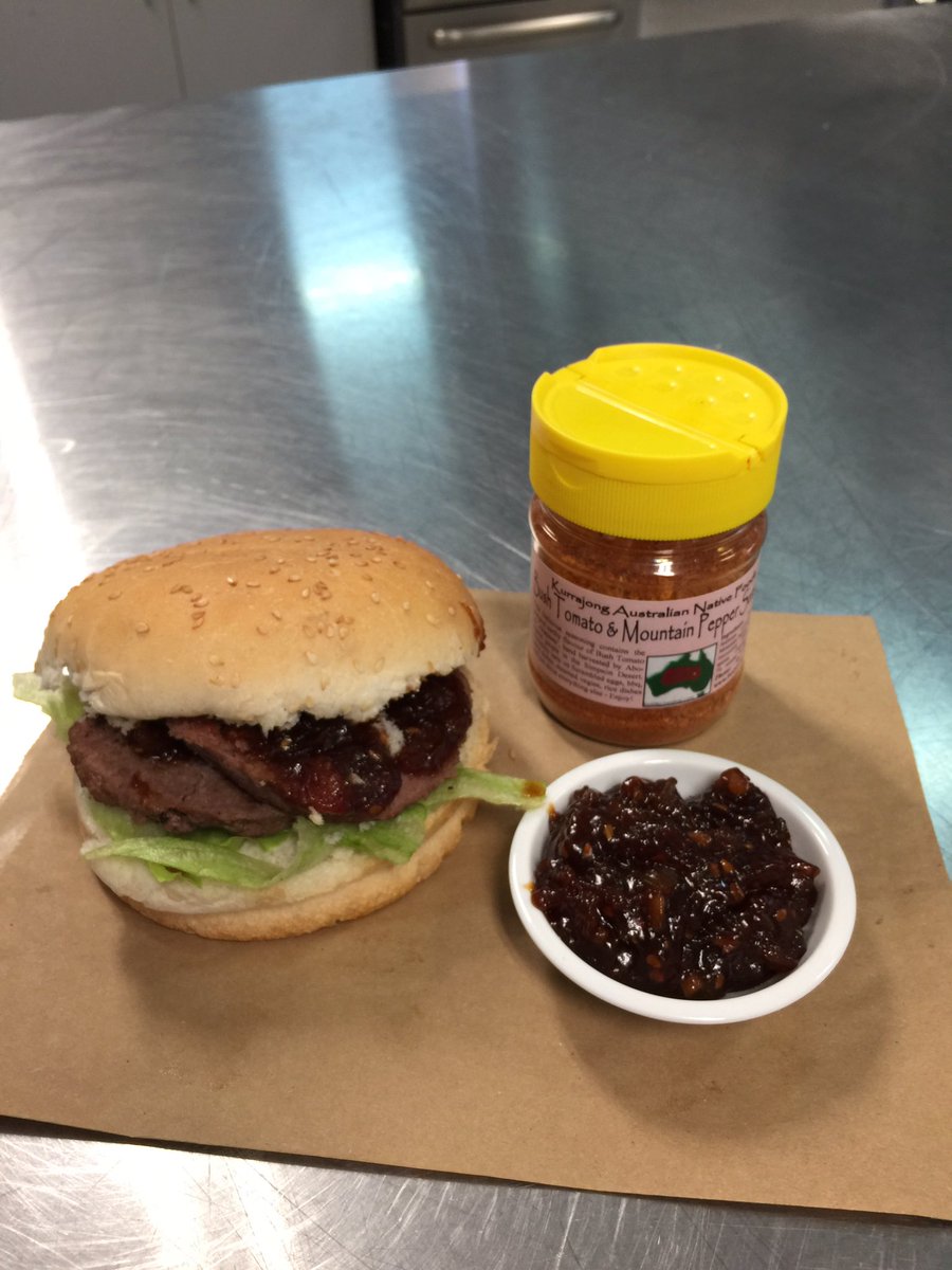 Today my stage 5 food technology students were cooking with bush tucker ingredients for the second time. On the menu this week was kangaroo burgers served with bush tomato and mountain pepper relish. <a href="/SarahRedfernHS/">Sarah Redfern High School</a> #foodinaustralia #bushtucker
