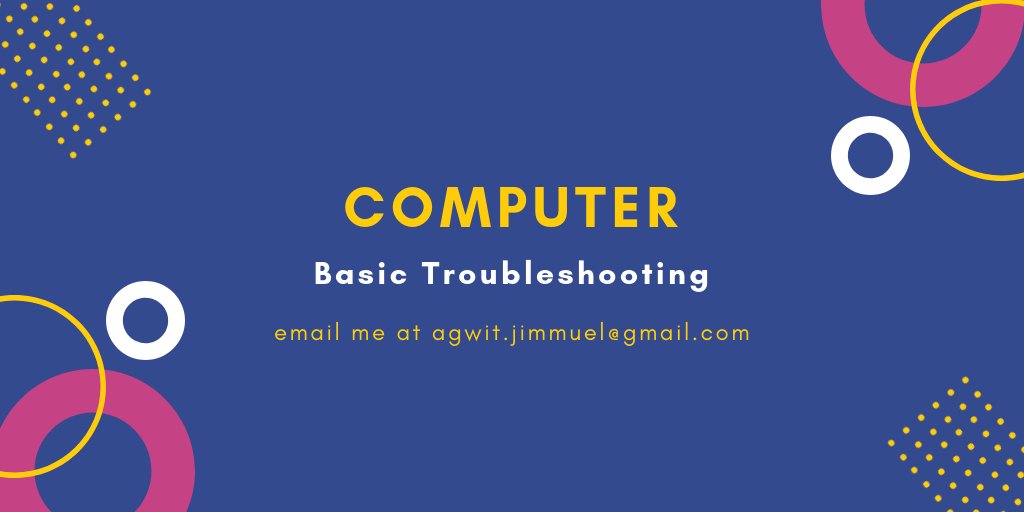 JAgwit's tweet photo. Learn the basic computer trouble shooting.
#RISTT
#Bayombong
#Freelancer https://t.co/4HGJy5u1Su