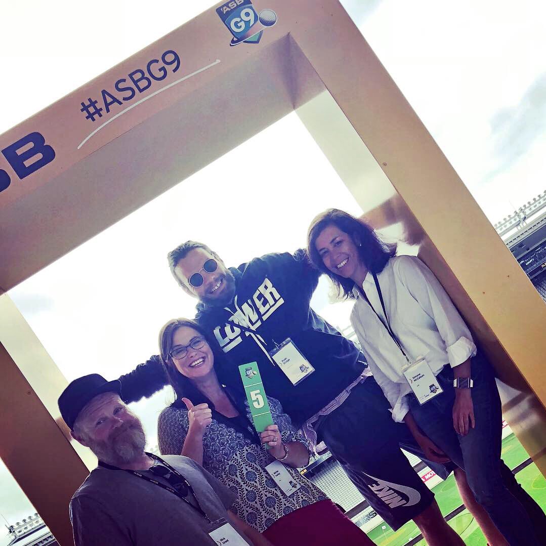 marisehurleynz's tweet photo. A great day attempting to swing and hit the ball at #ASBG9 #edenpark Such fun! #golfisnotmytalent with @simonemccallum https://t.co/n7fPOYqTmJ
