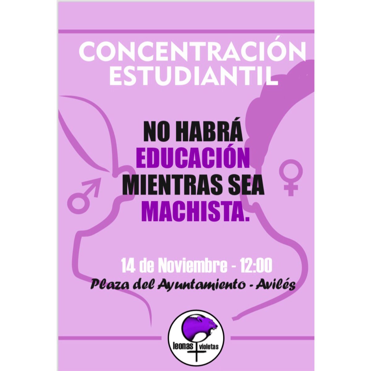 📣El 14 de noviembre lxs estudiantes salimos a la calle a rugir de nuevo, a volver a gritar bien alto y claro que sistema queremos, pero esta vez a exigir medidas concretas en la educación📣💥Por una educación pública, laica, gratuita, de calidad y feminista.
📍Avilés.⏰12 h