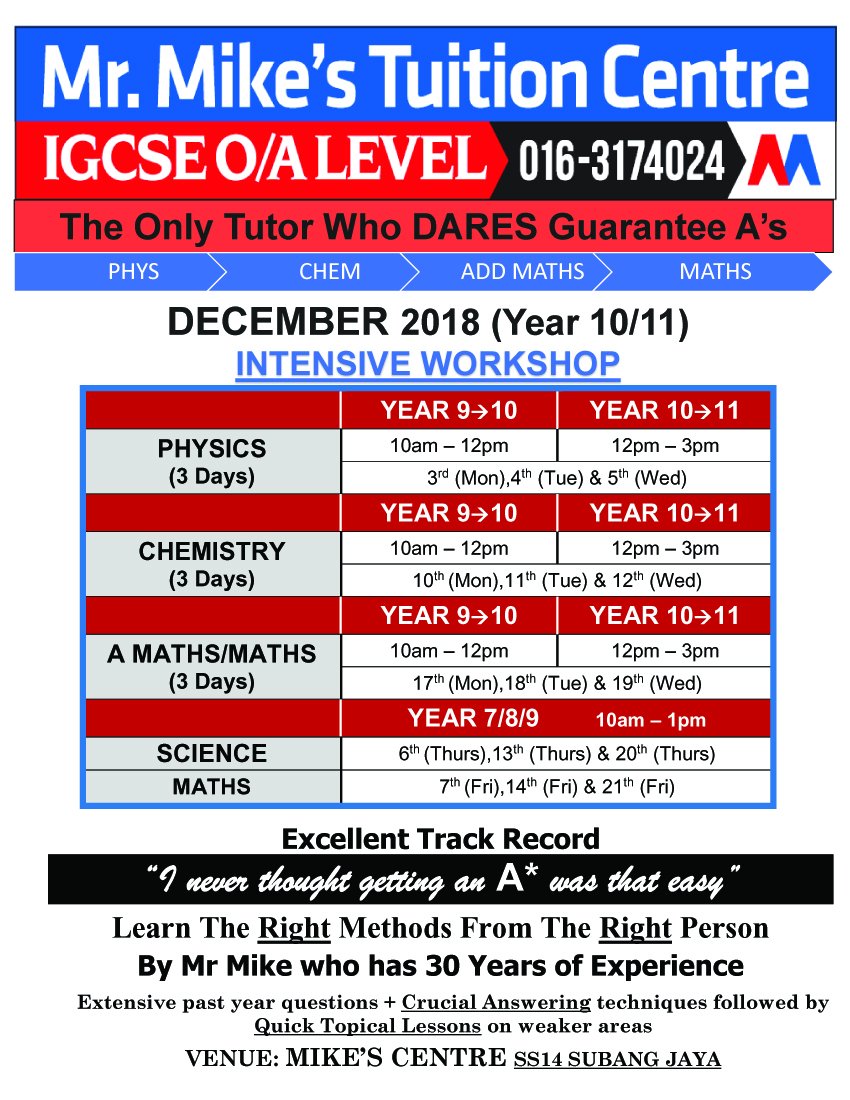Mr Mike S Igcse A O Level Tuition Centre Mrigcse Twitter