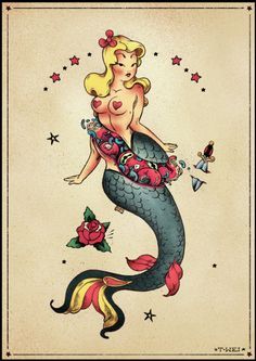 6. Mermaids, like the sea, were beautiful - and deadly. They were said to lure sailors onto rocks, to their death.A tattoo of a mermaid protected you from their charms - and other such supernatural lures of the sea.