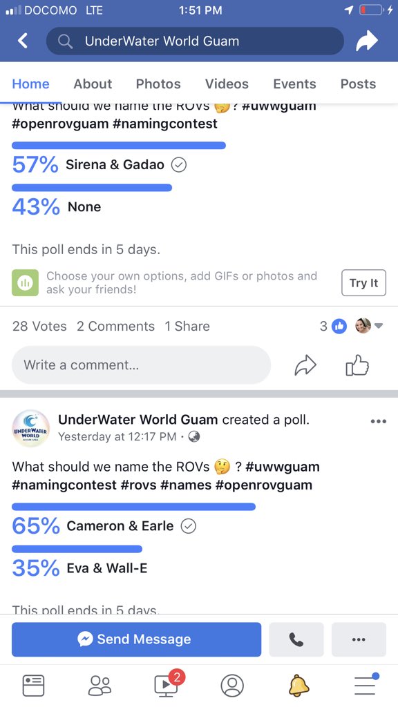 LiveOcean's tweet photo. Cameron and Earle well ahead in the FB Poll! https://t.co/wAxdLOfUPX