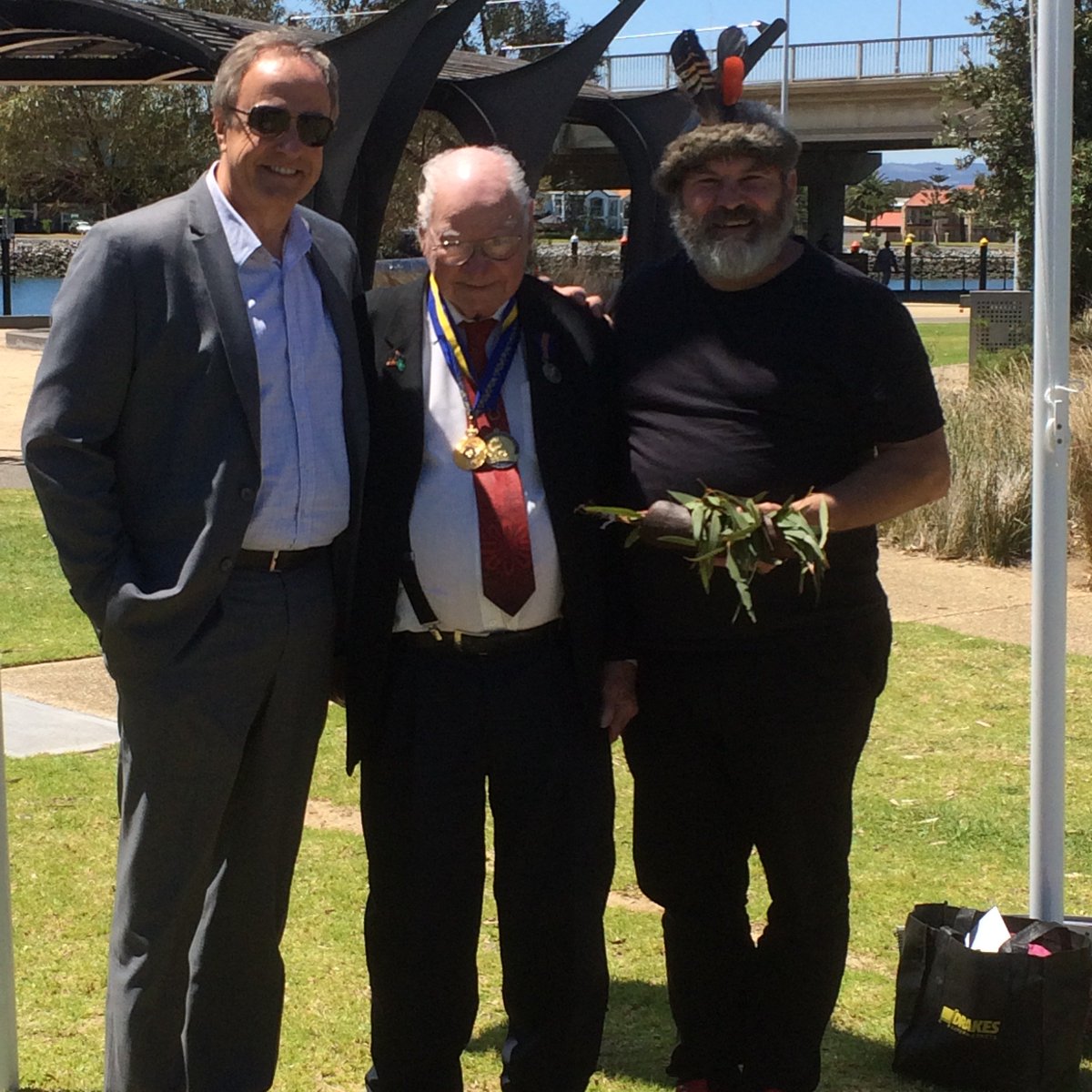 OIAsouthaus's tweet photo. We were honored to be a part of today's Aboriginal Veterans SA Remembrance Service at Lartelare park in New Port.  #Armistice100 #LestWeForget https://t.co/nTB4kar2R9