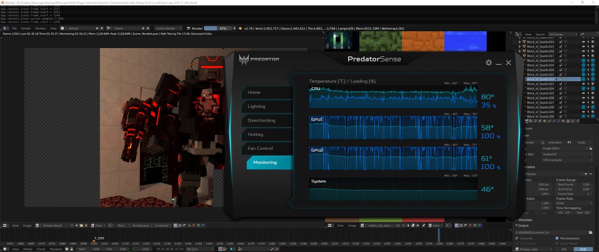 HPBinary's tweet photo. render temps on the #Predatorsense https://t.co/P2Klldbmm2