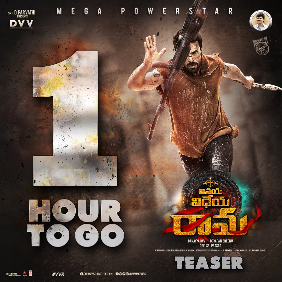 TodayTalkies's tweet image. #VinayaVidheyaRamaTeaser #vvrteaserday #VVRTeaserOnNov9th 
Get ready for Mega Celebrations 1hr to go