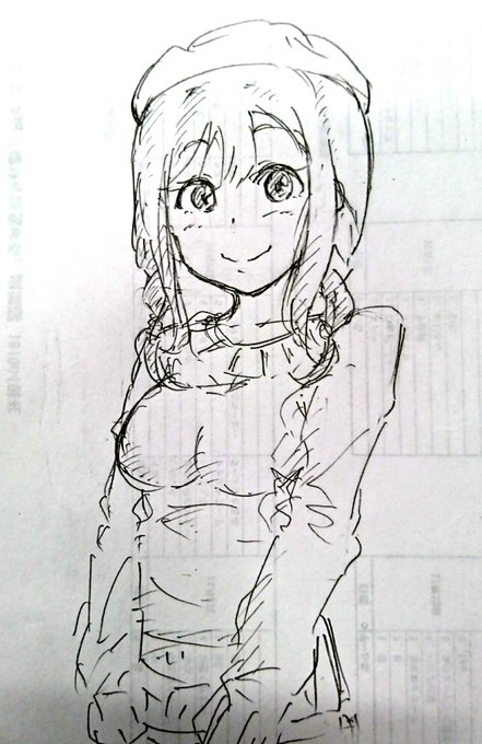 秋っぽい丸ちゃんらくがき 