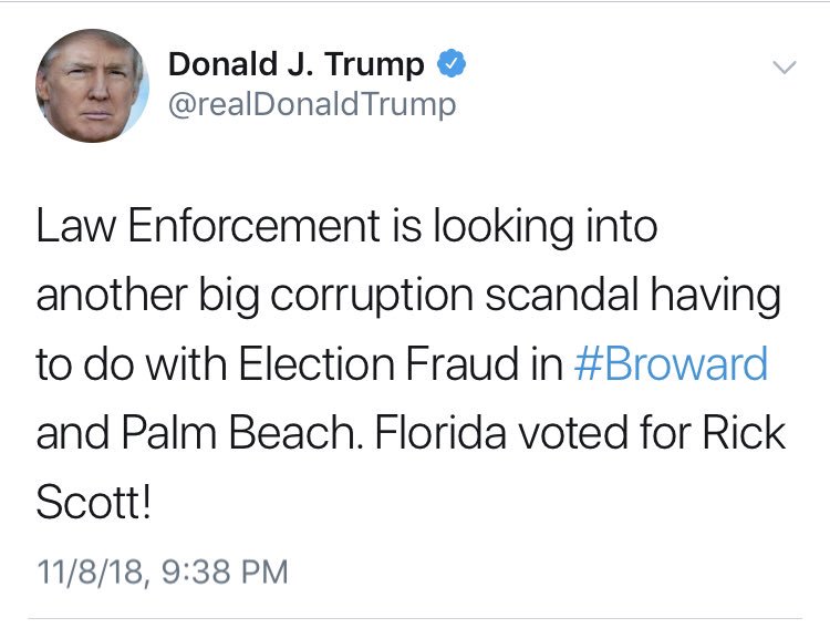 RyanAFournier's tweet photo. Everyone, Tweet #StopTheSteal hashtag!

Crooked Democrats in Florida are trying to steal the election via Voter Fraud! https://t.co/ypI9UVhTRg