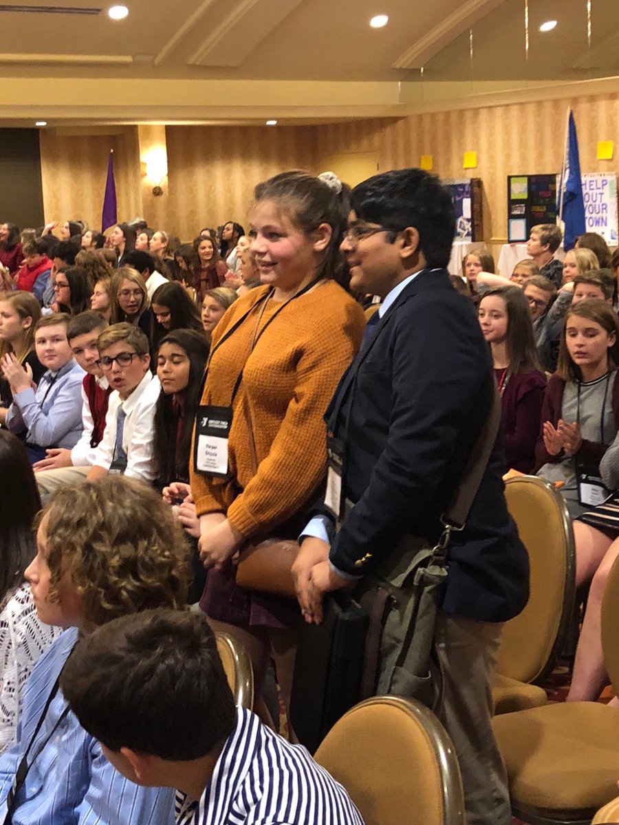 RussellMiddleY1's tweet photo. Great first day at KYA! Committee Chairs Arnav Dharmagadda and Harper Grizzle made it to the Capitol to chair again! Even though our bill won’t be presented at the Capitol tomorrow, we are still very proud of our bill sponsors!!! 🇺🇸‼️❤️💙💯🎊 #kyymca #kya2018 @kyymca https://t.co/jym18CYdl4