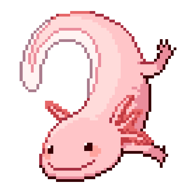 隼レイカ على تويتر 70ｘ70 No 28 ウーパールーパー ドット塗り絵 T Co Utavjftwii