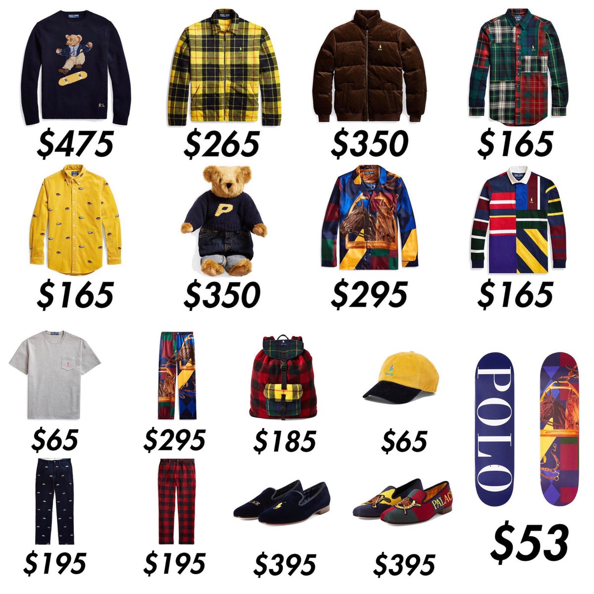 palace x ralph lauren price